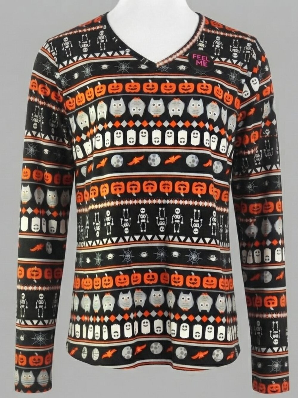 NWOT No Boundaries Women's Halloween Graphic Long-Sleeve Top Size 2X (C1567)